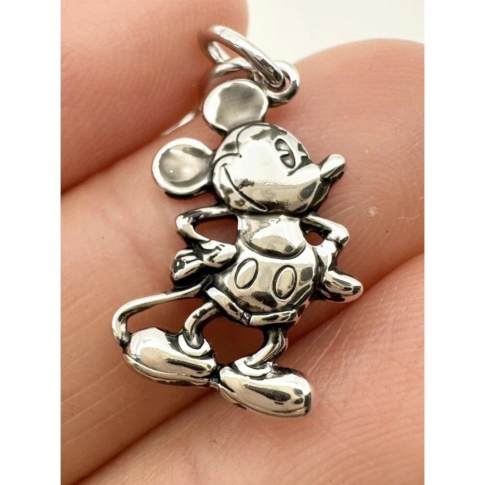 Vintage Sterling Silver Disney Mickey Mouse Computer Charm Bracelet 7.25”